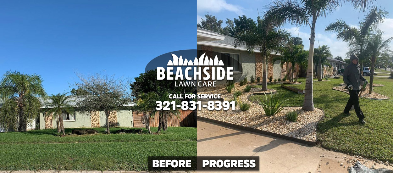 beachside lawn care before after satellite beach complete landscape design installation